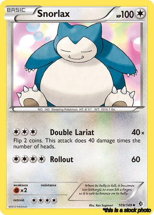 109/149 Snorlax Uncommon Reverse Holofoil