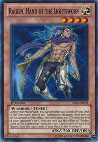 1st Edition Raiden, Hand of the Lightsworn [SDLI-EN003 Near Mint] Super Rare