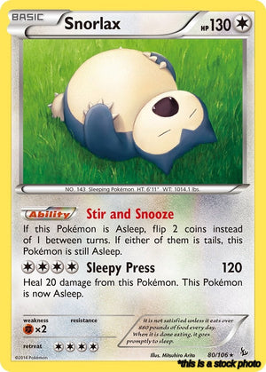 80/106 Snorlax Rare Normal