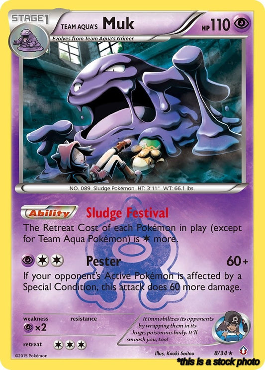 Holo Rare Team Aqua's Muk [8/34 Lightly Played ]