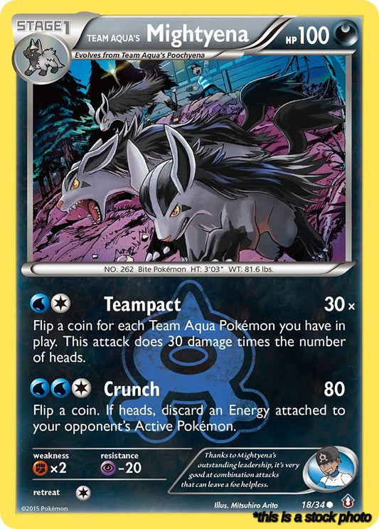 Reverse Holofoil Team Aqua's Mightyena [18/34 Lightly Played ]