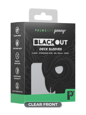 Palms Off Gaming | Blackout Deck Sleeves | Standard Size | Clear