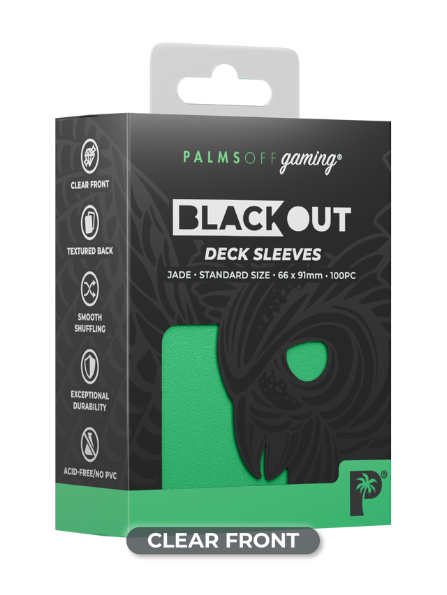 Palms Off Gaming | Blackout Deck Sleeves | Standard Size | Jade