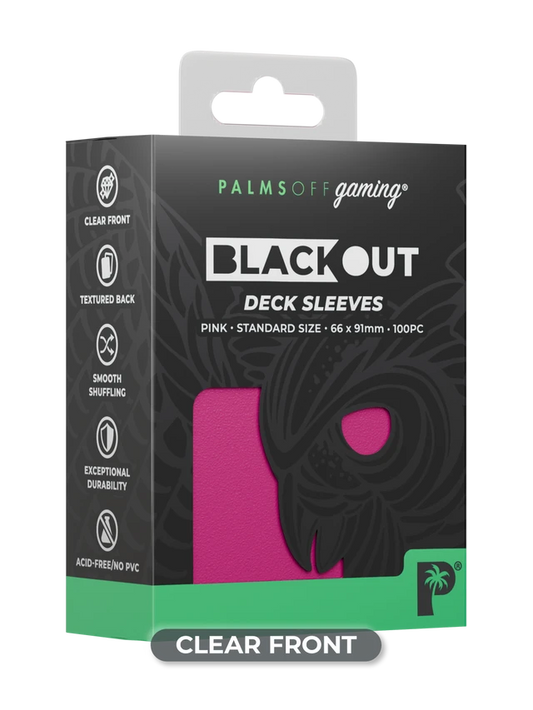 Palms Off Gaming | Blackout Deck Sleeves | Standard Size | Pink