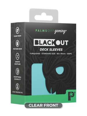 Palms Off Gaming | Blackout Deck Sleeves | Standard Size | Turquoise