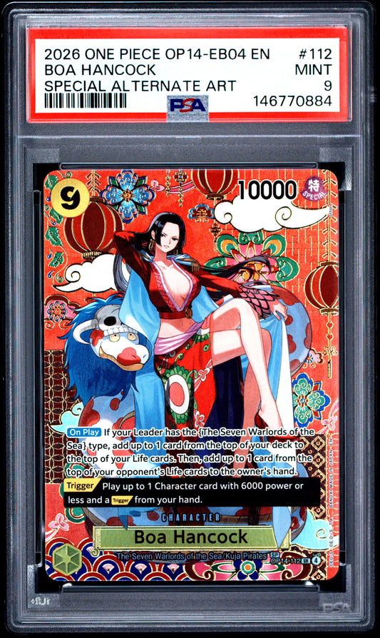 One Piece OP-14 Boa Hancock #112 Special Alternate Art PSA 9