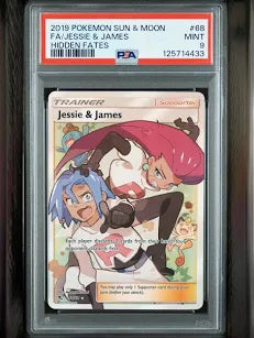 2019 Pokémon Hidden Fates Full Art Jessie & James PSA 9