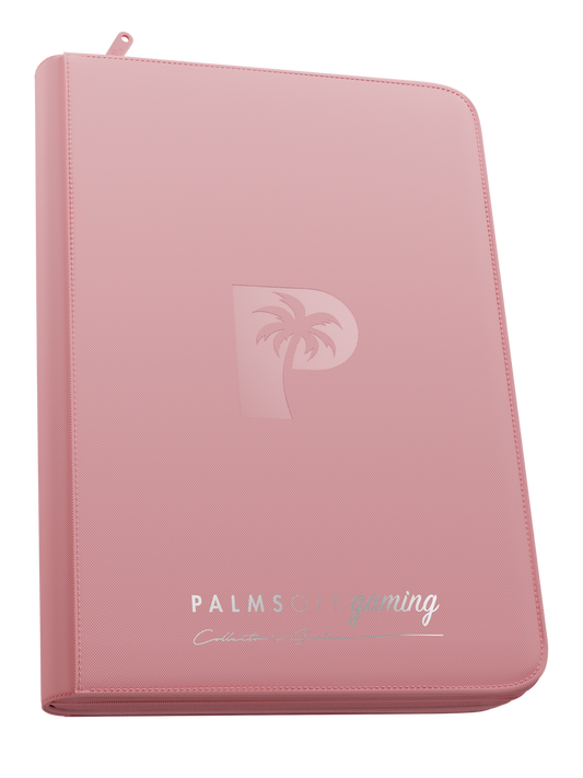 Palms Off Gaming | Collector's Series Top Loader Zip Binder | 9 Pocket | Pink