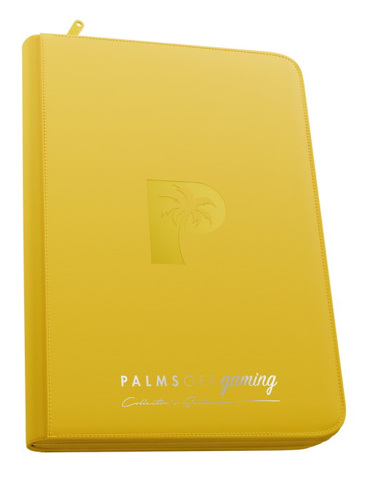 Palms Off Gaming | Collector's Series Top Loader Zip Binder | 9 Pocket | Yellow