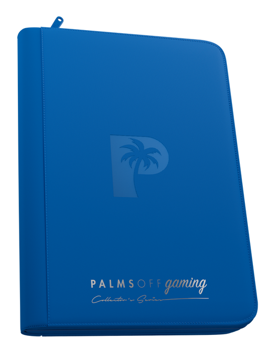 Palms Off Gaming | Collector's Series 9 Pocket Zip Binder | Blue
