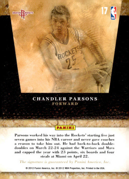 Chandler Parsons 2011-12 Panini Limited Auto #17