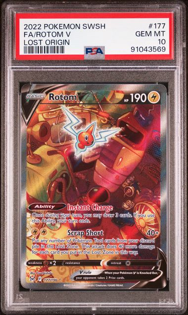 Rotom V (Full Art) #177/196 - Lost Origin PSA 10