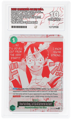 I Know You're Strong... So I'll Go All Out from the Very Start!!! ACE 10 Gem Mint - OP13-040 Treasure Campaign EN