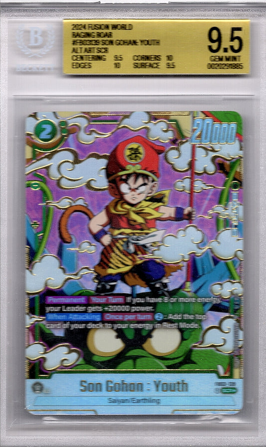 Son Gohan Youth Alt Art FB03139 — DBS Fusion World Raging Roar | BGS 9.5 Gem Mint