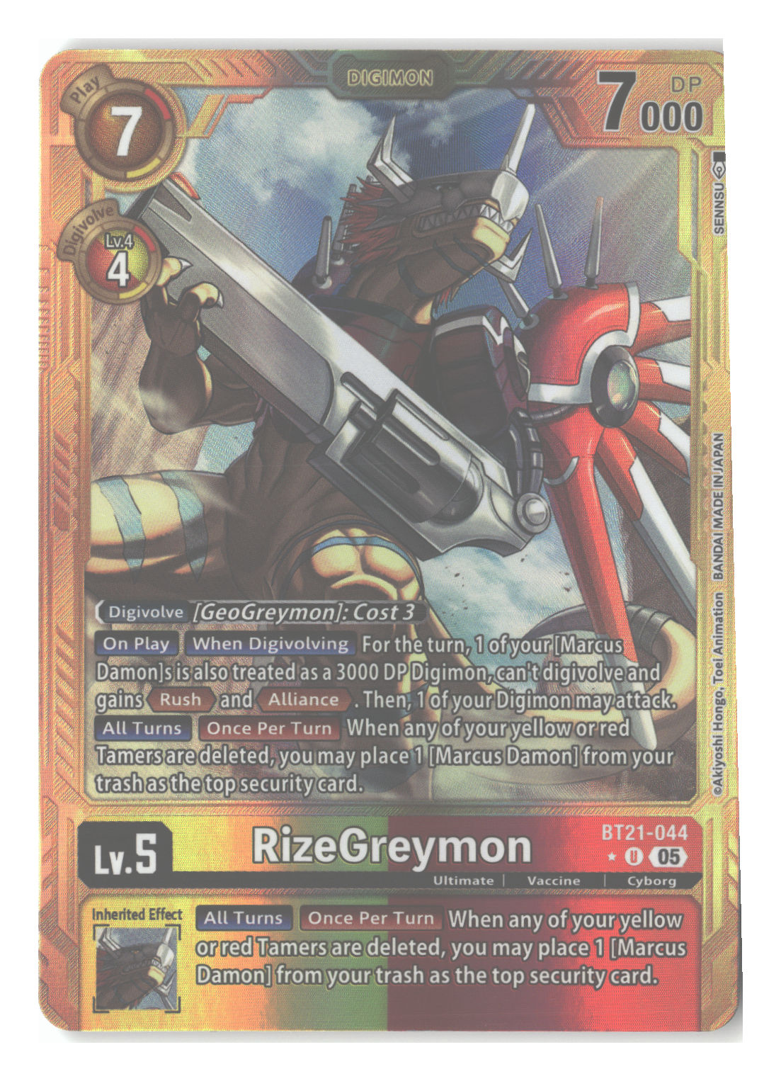 RizeGreymon - BT21-044 (Gold Border)
