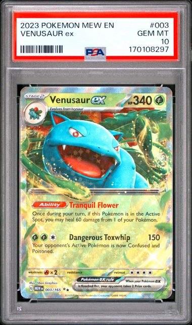 Venusaur ex #003 PSA 10 - Scarlet & Violet 151